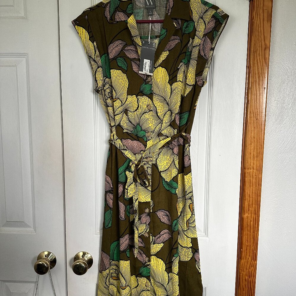 JC Penney Worthington Floral Button Front Dress - NWT Size Small